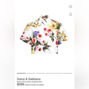 Dolce & Gabbana Multicolor Floral Cropped Top